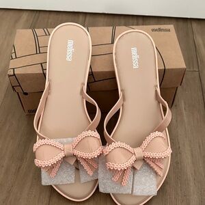 Melissa Women's Blush Sandals with Bow Detail